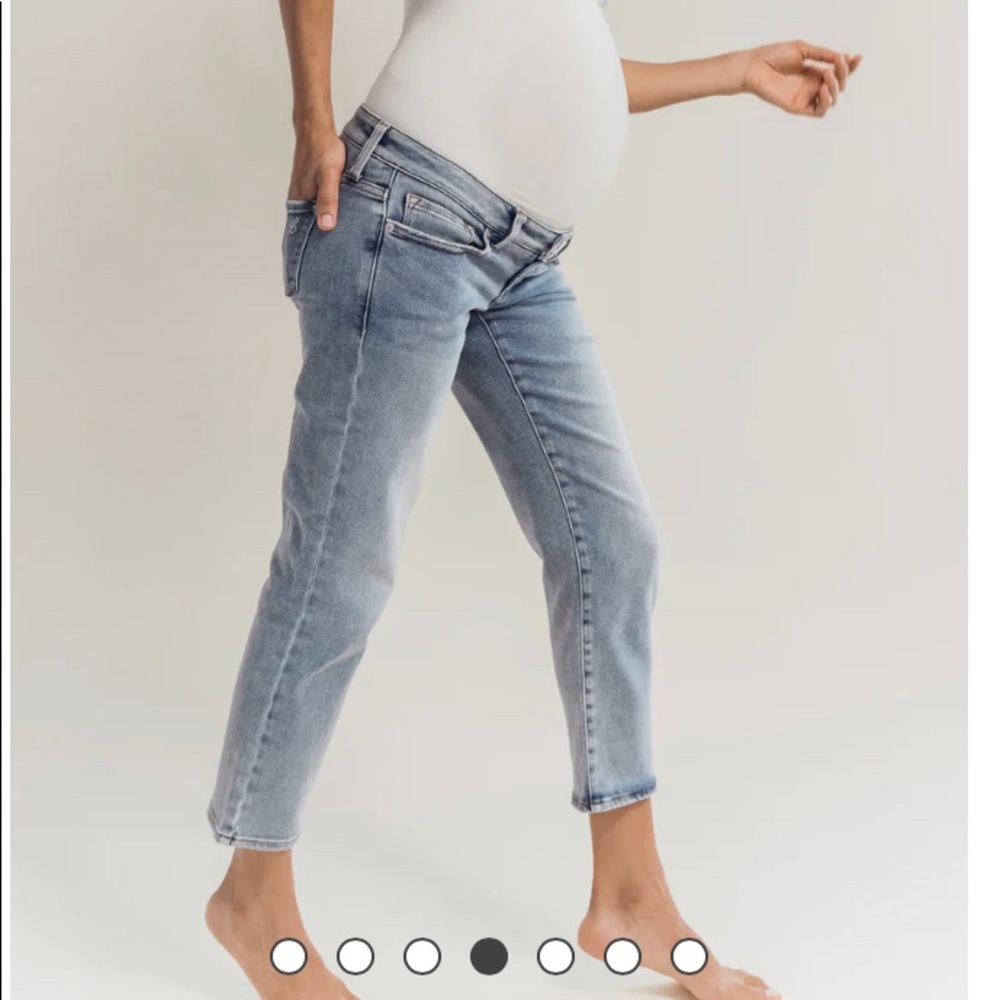 Blanqi Belly Support Straight Crop Jeans